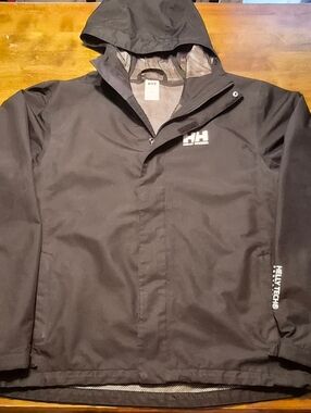 Helly Hansen 7 Quick Dry Rain Jacket/Windbreaker W/Hood, Mns M, Exc. Cond.!